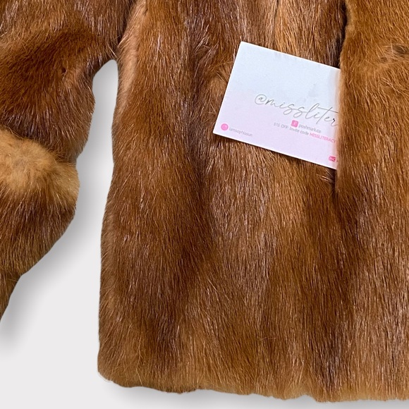Vintage 50’s - 70’s Canadian High Neck Fur Coat in Petite / Cropped Length XS/S - Picture 4 of 8